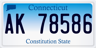 CT license plate AK78586