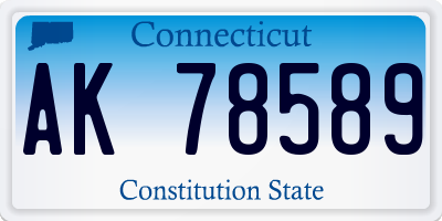 CT license plate AK78589