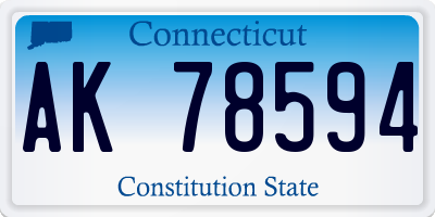 CT license plate AK78594
