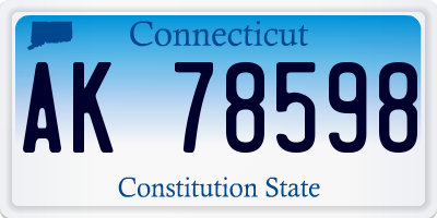 CT license plate AK78598