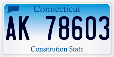 CT license plate AK78603