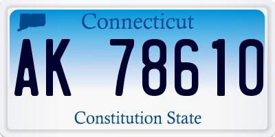 CT license plate AK78610
