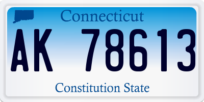 CT license plate AK78613