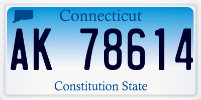 CT license plate AK78614
