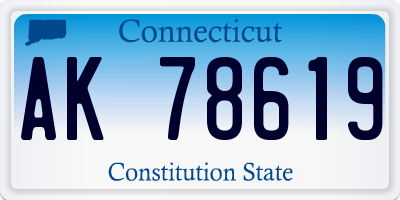 CT license plate AK78619