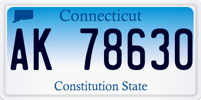 CT license plate AK78630