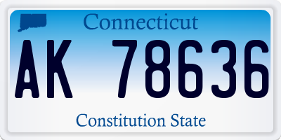 CT license plate AK78636