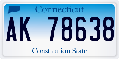 CT license plate AK78638