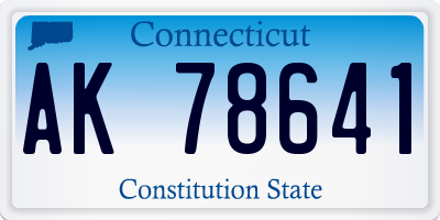 CT license plate AK78641