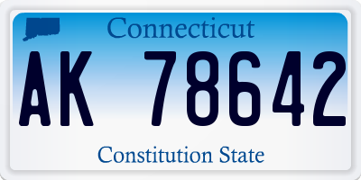 CT license plate AK78642