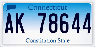 CT license plate AK78644