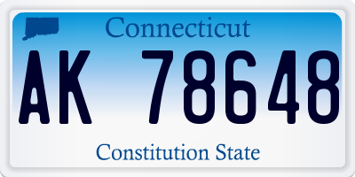 CT license plate AK78648