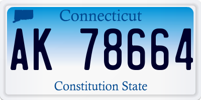 CT license plate AK78664