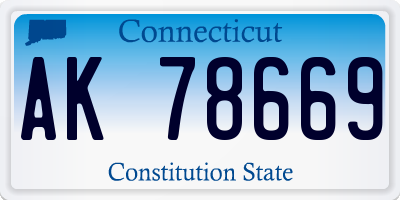 CT license plate AK78669