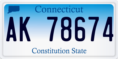 CT license plate AK78674