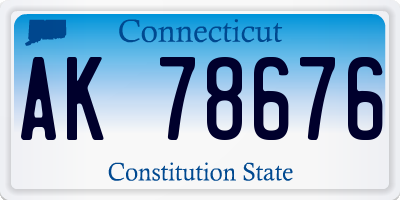 CT license plate AK78676