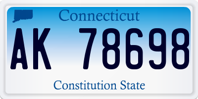 CT license plate AK78698