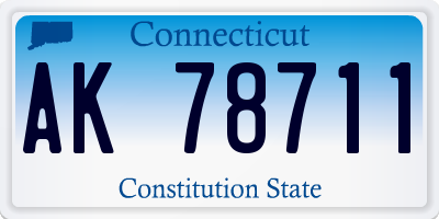 CT license plate AK78711