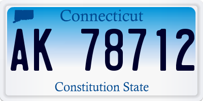 CT license plate AK78712