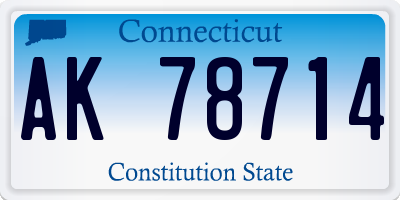 CT license plate AK78714