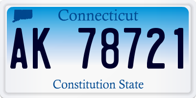 CT license plate AK78721