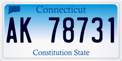 CT license plate AK78731