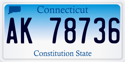 CT license plate AK78736