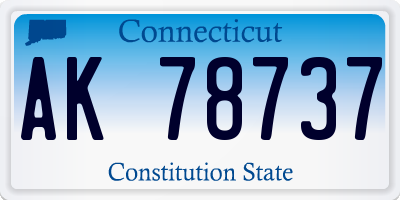 CT license plate AK78737
