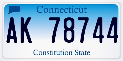 CT license plate AK78744