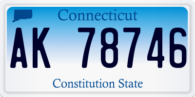 CT license plate AK78746