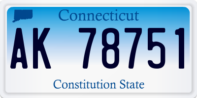 CT license plate AK78751