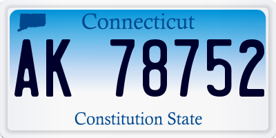 CT license plate AK78752