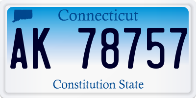 CT license plate AK78757