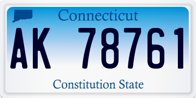 CT license plate AK78761