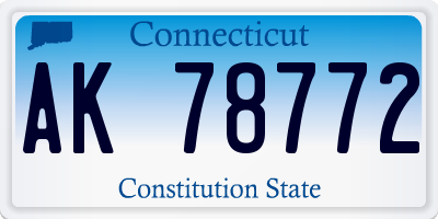 CT license plate AK78772