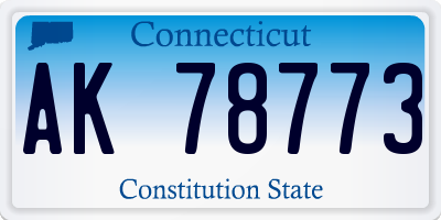 CT license plate AK78773