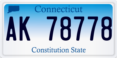CT license plate AK78778