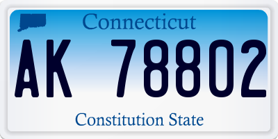 CT license plate AK78802