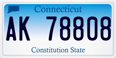 CT license plate AK78808