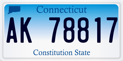 CT license plate AK78817