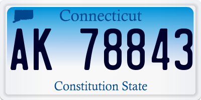 CT license plate AK78843