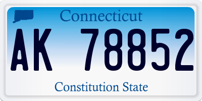 CT license plate AK78852