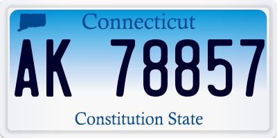 CT license plate AK78857