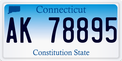 CT license plate AK78895