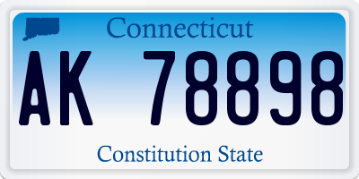 CT license plate AK78898