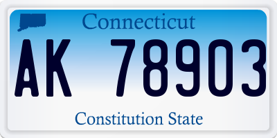 CT license plate AK78903