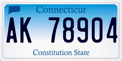 CT license plate AK78904