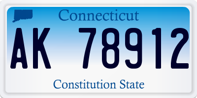 CT license plate AK78912