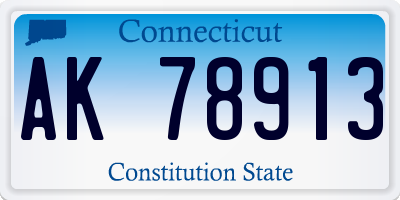 CT license plate AK78913
