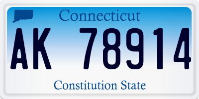 CT license plate AK78914